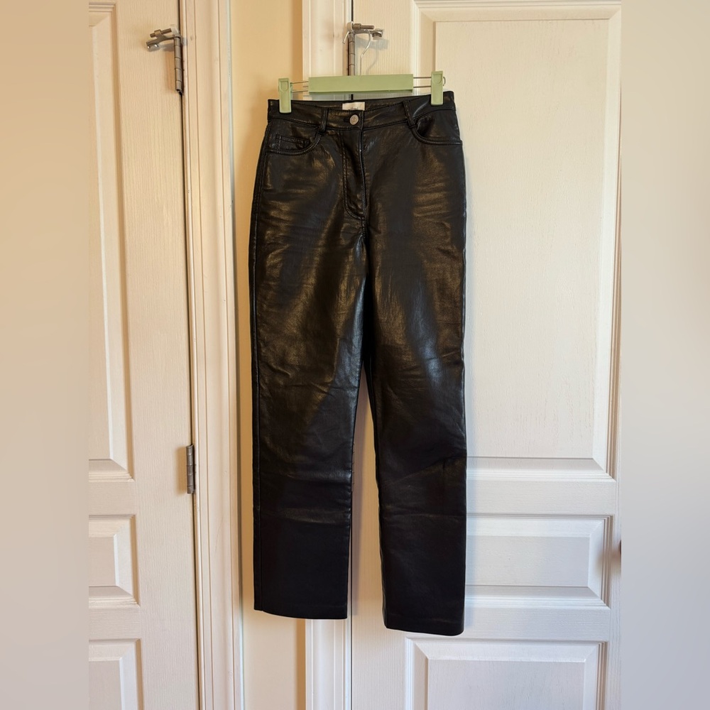 Wilfred leather straight pants